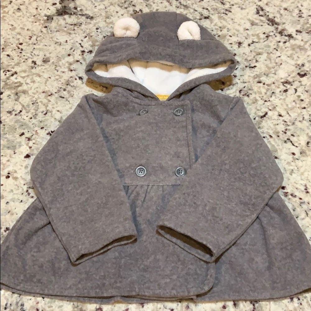 Carter’s 18 month gray fleece animal ear pea coat